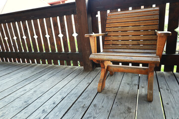 wooden chair on the veranda