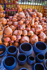 traditional clay pots crafts -  Colorful Ceramics on tolima colombia