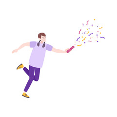 Running Boy Firecracker Composition