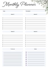 Prientable Monthly Planner Sheet 2023