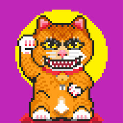 Illustration character collection cat pixel art