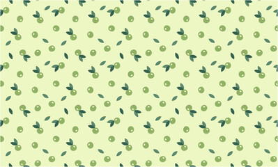 A pattern of green olives and leaves.