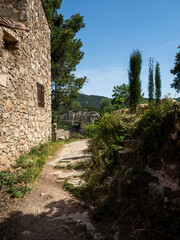 Fototapeta na wymiar imagen de una calle de piedra en un pueblo de montaña