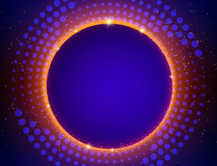 Abstract vector blue geometric twist background with round banner