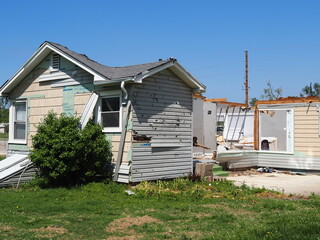 Fototapeta na wymiar Home destroyed by the EF-3 intensity Andover, Kansas, Tornado of April 29, 2022. 