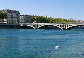 bella vista panoramica di uno scorcio della città di Lione in Francia