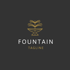 Luxury fountain line logo icon design template flat vector