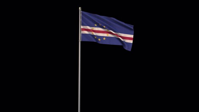Cape Verde flag, 4k video background is transparent