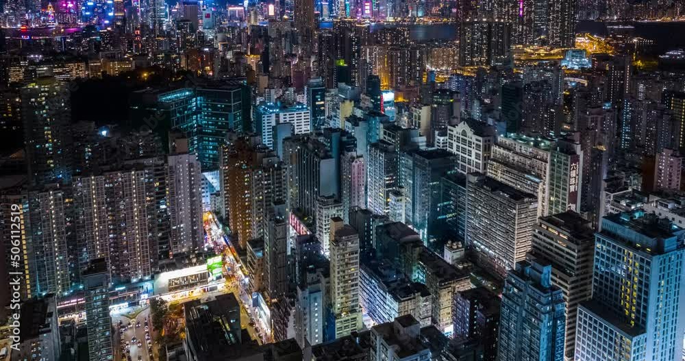 Canvas Prints timelapse of hong kong city at night