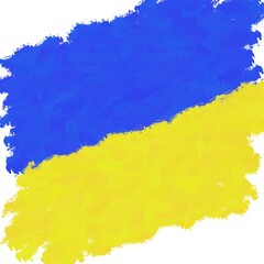 Ukraine country flag painted on background 