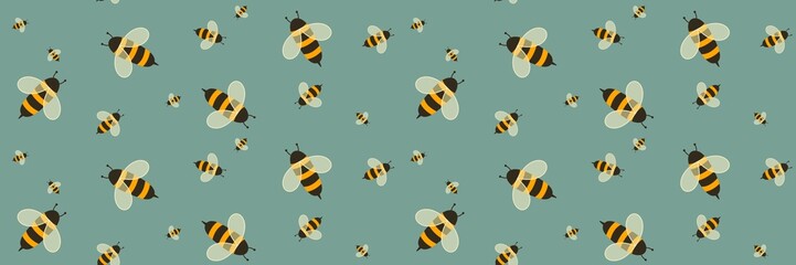 Kids seamless bee pattern for fabrics and packaging and gifts and cards and linens and wrapping paper