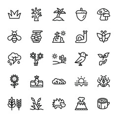 Fototapeta premium nature icon set illustration vector graphic