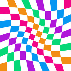 Twisted checkered colorful seamless pattern