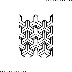 geometric seamless Japanese pattern, stamp vector isolated on white