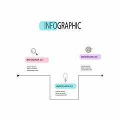 Timeline infographic design elements and number options. Business concept with 3 steps. Can be used for workflow layout, diagrams, annual reports, web design. Vector business template for presentation