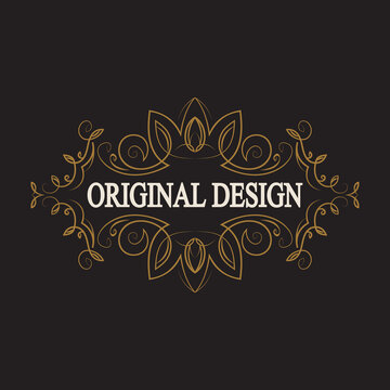 Antique label, vintage frame design, typography, retro logo template, vector illustration