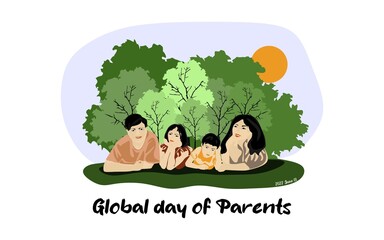 Happy Global Day of Parents vector illustration. Parens day banner, card