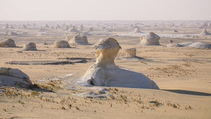 Fantastic Sandy Formations in the White Desert Protected Area, is National Park in the Farafra...