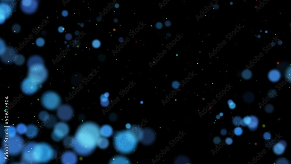 Wall mural futuristic background of falling colorful confetti. cool bokeh. multi-colored falling particles on t