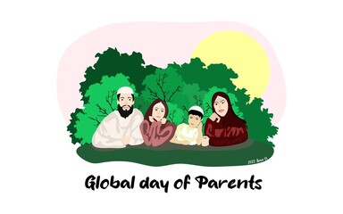 Happy Global Day of Parents vector illustration. Parens day banner, card