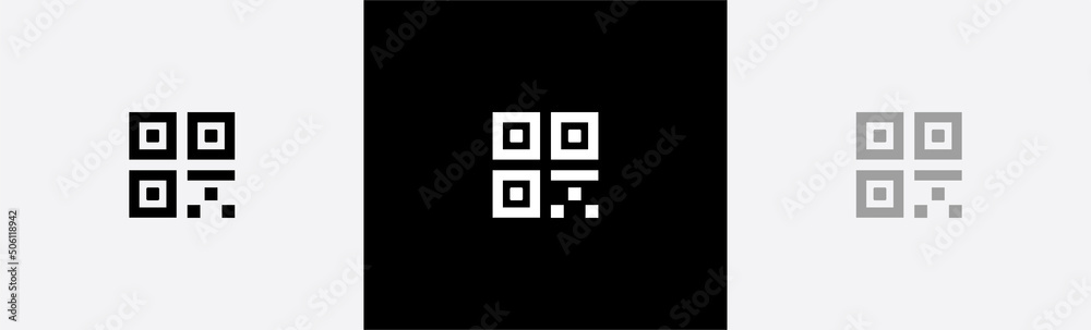 Fototapete digital scanning icon. simple qr code symbol. qr code label sign, vector illustration