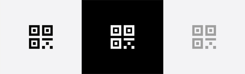 Digital scanning icon. Simple QR Code symbol. QR code label sign, vector illustration