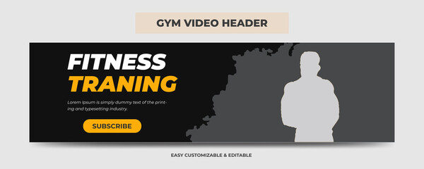 Gym video cover header template