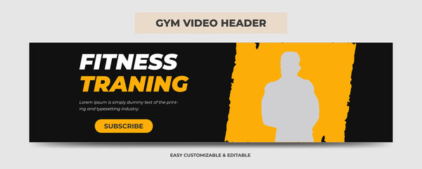 Obraz na płótnie Canvas Gym video cover header template