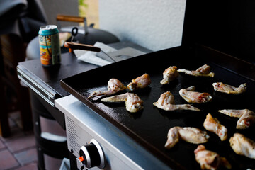 Summertime chicken wings on the griddle