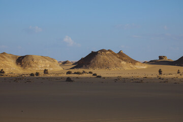 Fototapeta na wymiar Landscape View of the White Desert Protected Area in the Farafra Oasis, Egypt