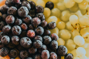 blueberries on the table