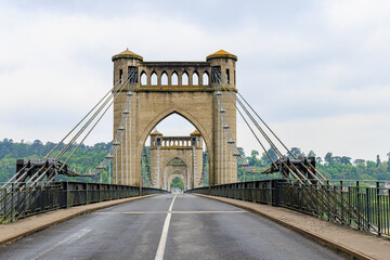 Pont de Langeais bridge crossing de Loire river near in Langeais France