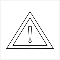 Doodle warning icon isolated. Sketch attention sign. Sticker. Vector stock illustration. EPS 10