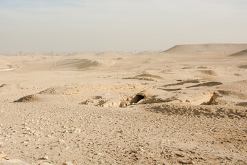 Ruins of the city of historic city Egypt, Stone Cairo, Desert, Egypt desert, Pyramid, old stone,...