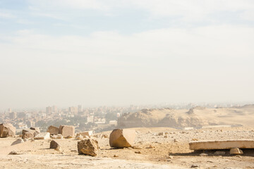 Ruins of the city of historic city Egypt, Stone Cairo, Desert, Egypt desert, Pyramid, old stone,...