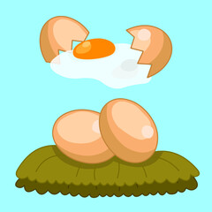 0017-egg in nest cartoon vector