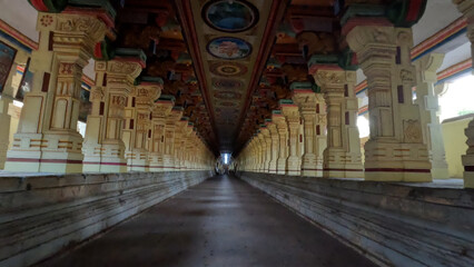 Rameshwaram temple corridors with 1212 pillars