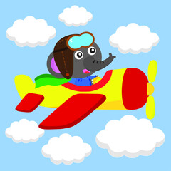 funny elephant in the plane