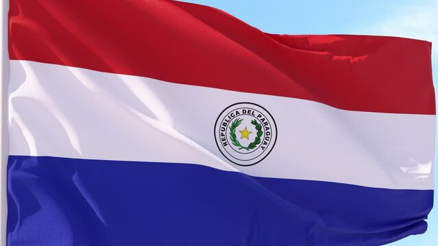 Paraguay Flag Looping Background