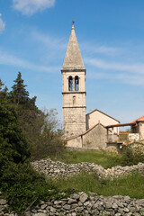 Fototapeta na wymiar Church of saint Kuzma and Damjan in Dracevica vilage in island Brac Croatia