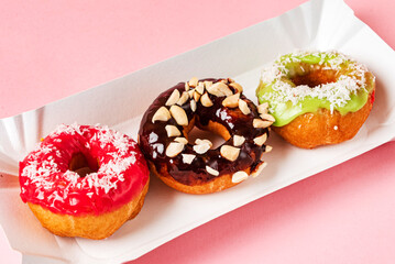 Homemade Round Glazed Donuts Ready to Eat