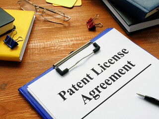Patent license agreement is shown using the text