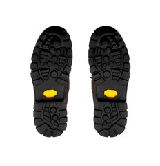 Modern mountain boots isolate on a white back. Shoes for outdoor activities and travel.