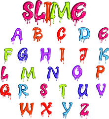 Slime alphabet or font vector template