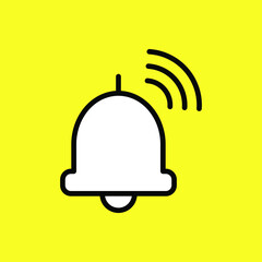 alarm bell icon on yellow background