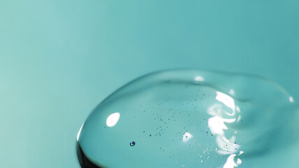 Cream gel on transparent cosmetic