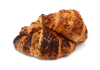 Fresh and tasty croissant over white background 