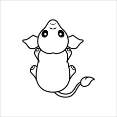 Cute little elephant cartoon Coloring page 