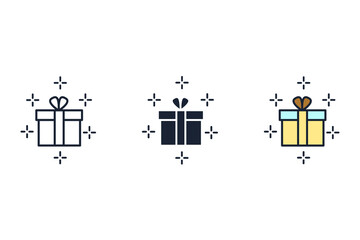Gift box icons  symbol vector elements for infographic web