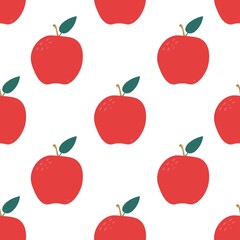 Seamless pattern cartoon apple vector illustration